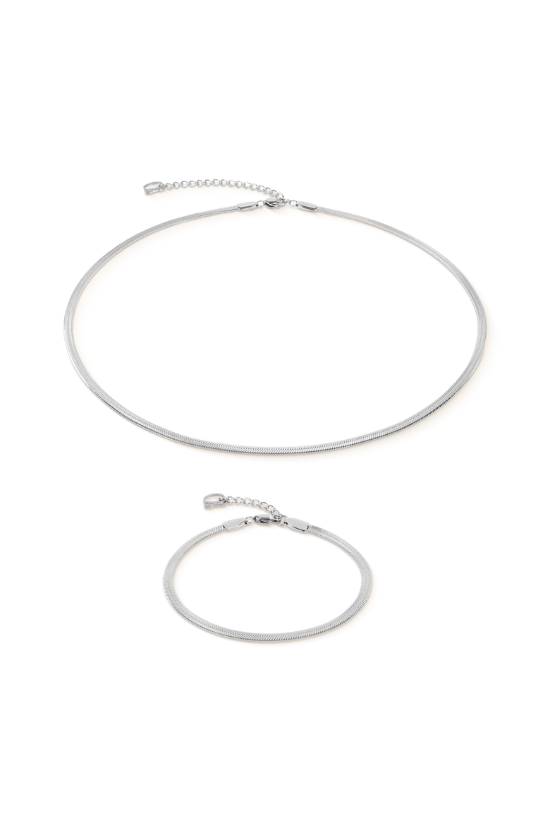 Flat Snake Chain Bracelet, Alternate, color, Silver