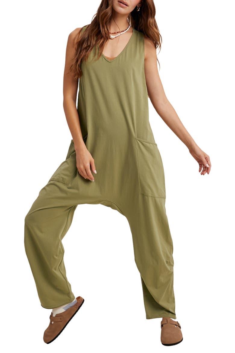 Drop Sleeveless Romper, Main, color, OLIVE