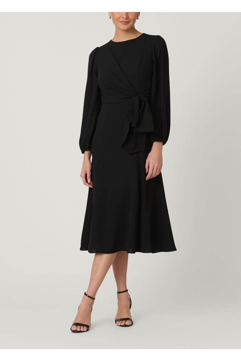 Kathleen Lightweight Stretch Crepe Dress, Main, color, Jet