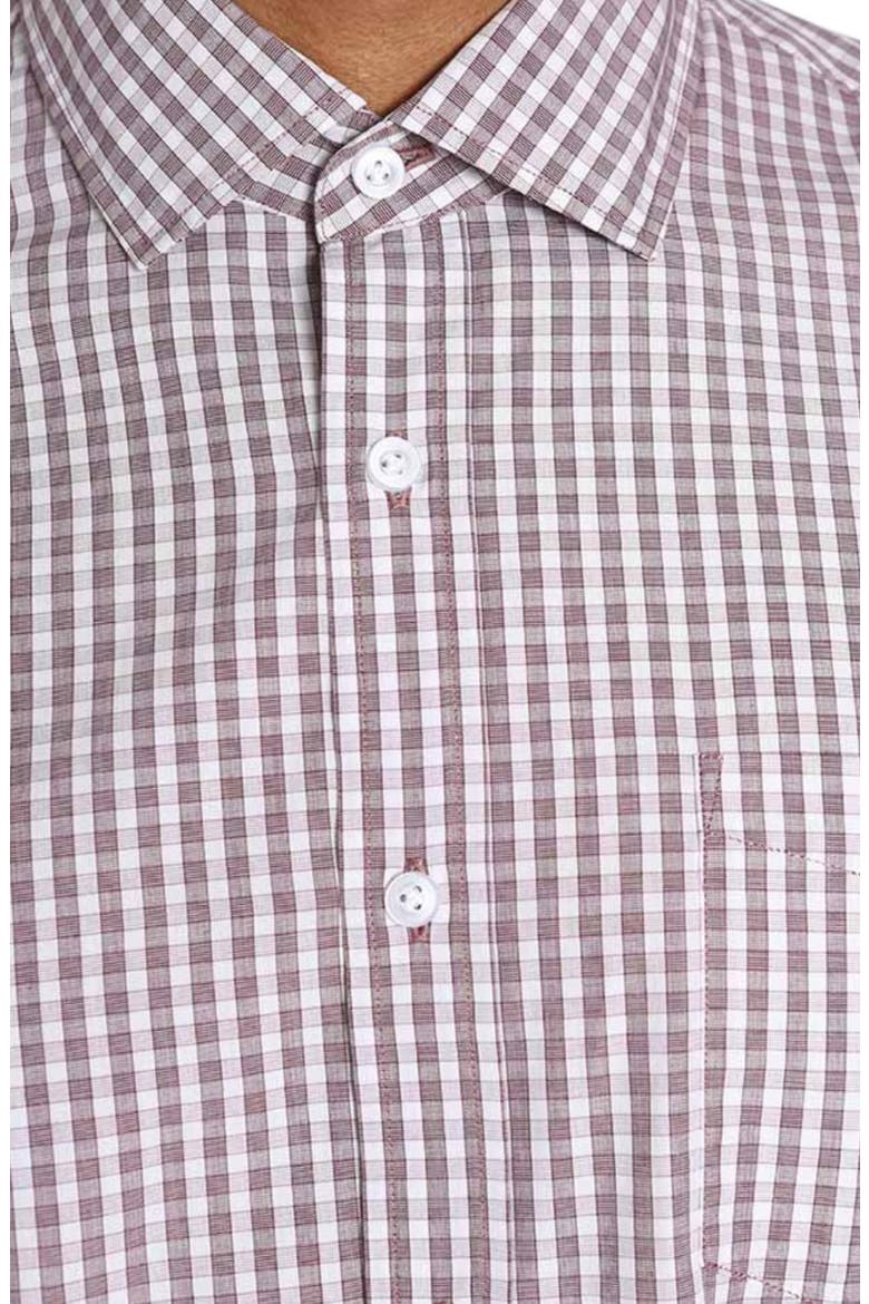 Hayati Check Cotton Button-Up Shirt, Alternate, color, BURGUNDY PLAID