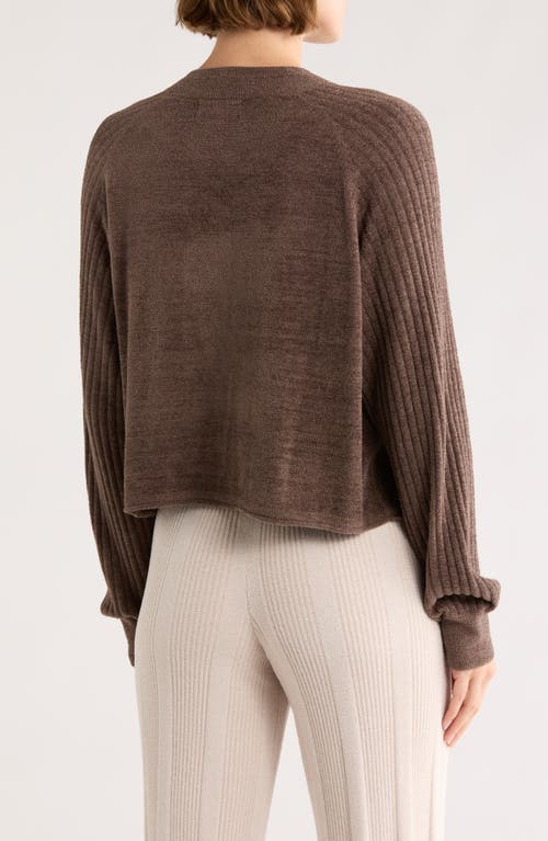 Barefoot Dreams ® Cozychic® Ultra Lite® Mock Neck Crop Sweatshirt In Brown