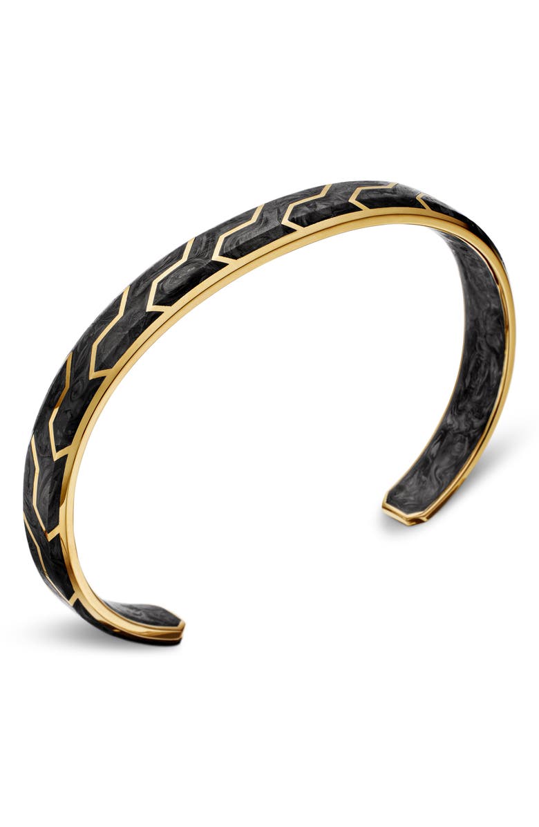 David Yurman Forged Carbon Cuff Bracelet in 18K Yellow Gold, 8.5mm, Alternate, color, Forged Carbon?