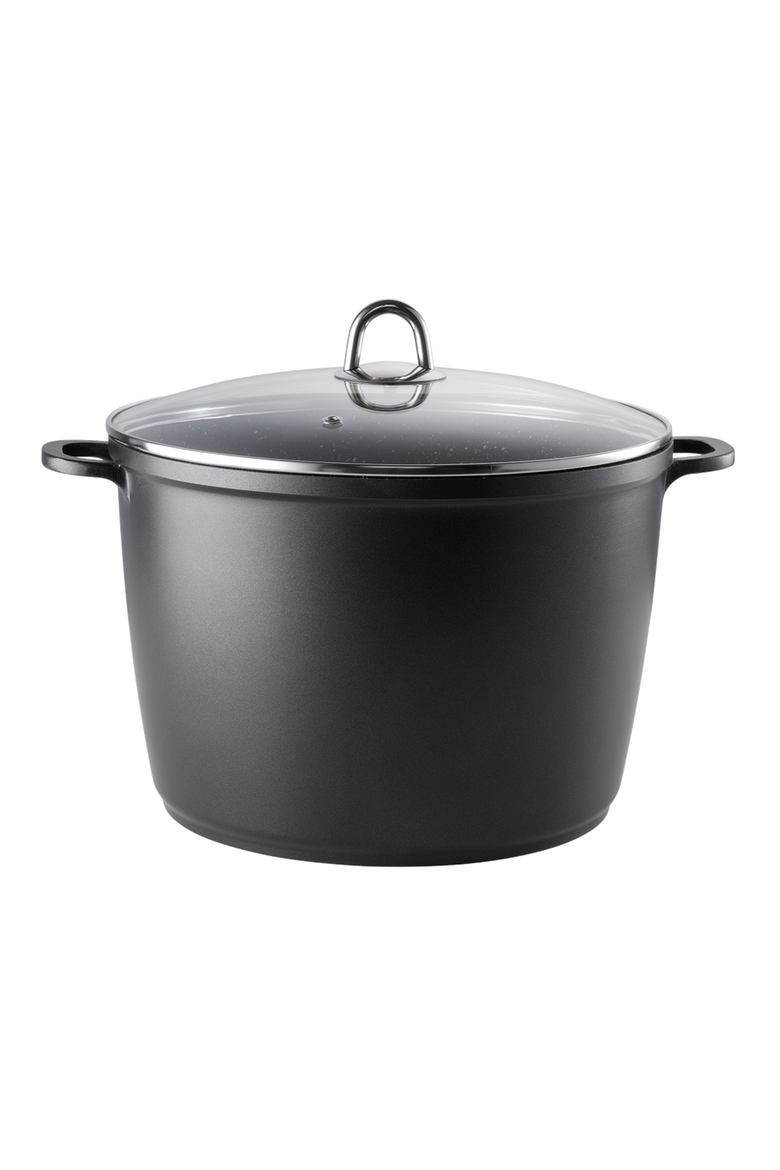 GRANITE Stockpot with Lid 11.4 Qt., Main, color, BLACK