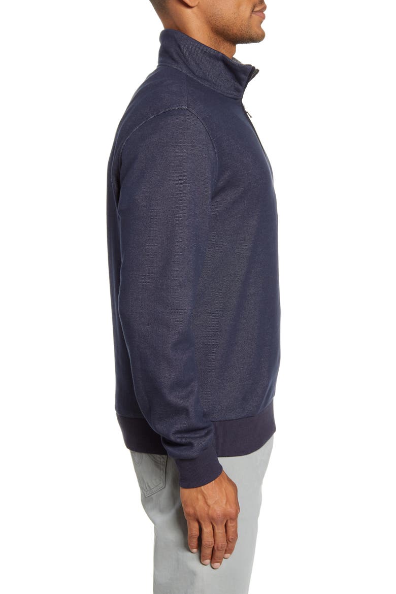 Braemore Fleece Lined Quarter Zip Pullover, Alternate, color, NAVY