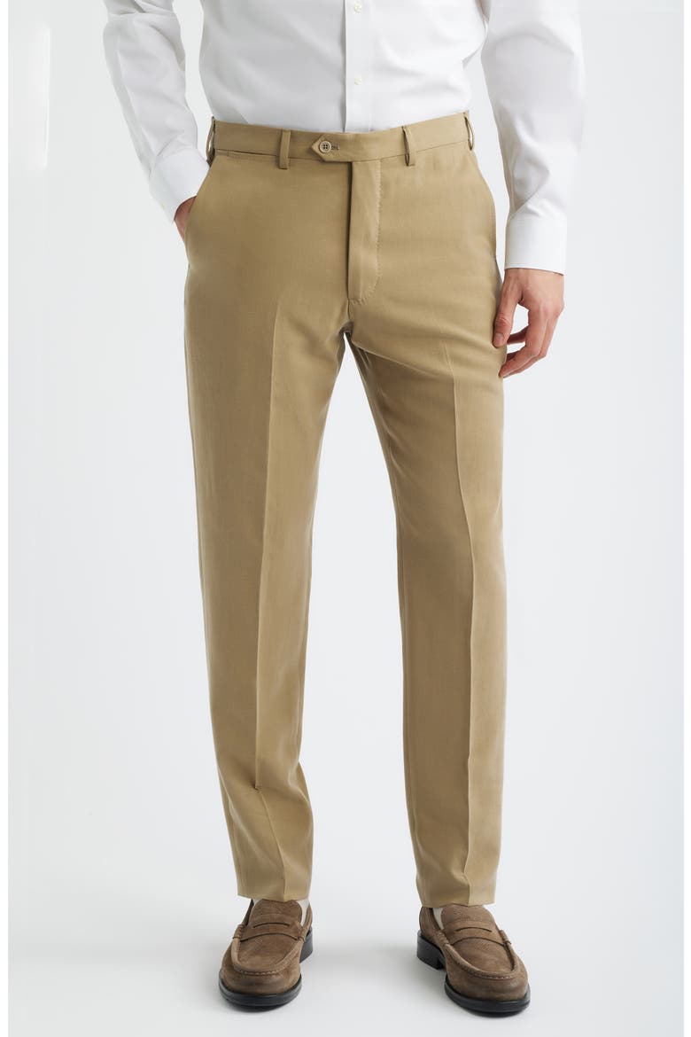 Tan Flat Front Suit Pants, Main, color, TAN