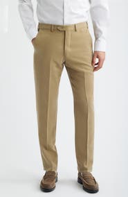 Emporio Armani Tan Flat Front Suit Pants