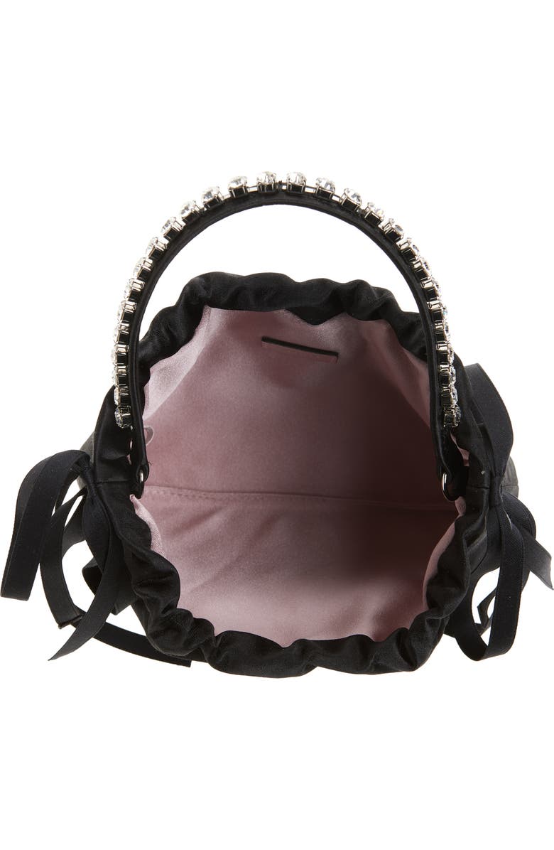 Jimmy Choo Mini Drawstring Top Handle Bag, Alternate, color, Black/ Black/ Silver
