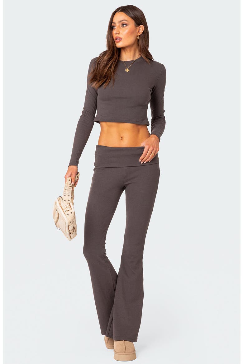 Coffee Break Rib Crop Top, Alternate, color, DARK-GRAY