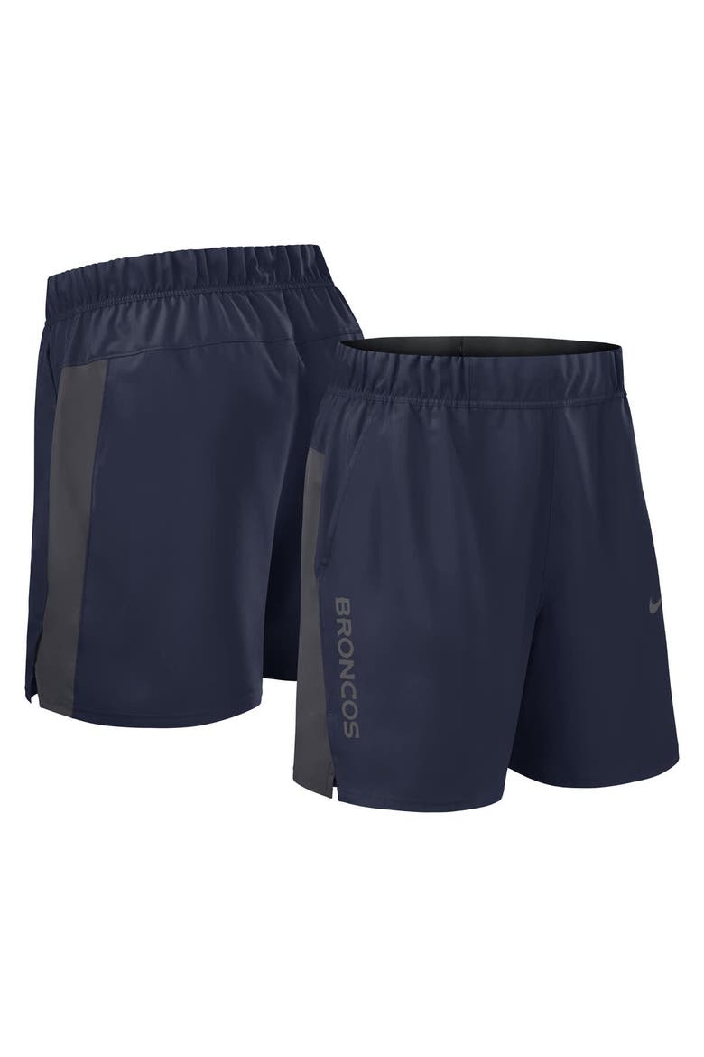 Men's Nike Navy Denver Broncos Woven Victory Performance Shorts, Main, color, Navy