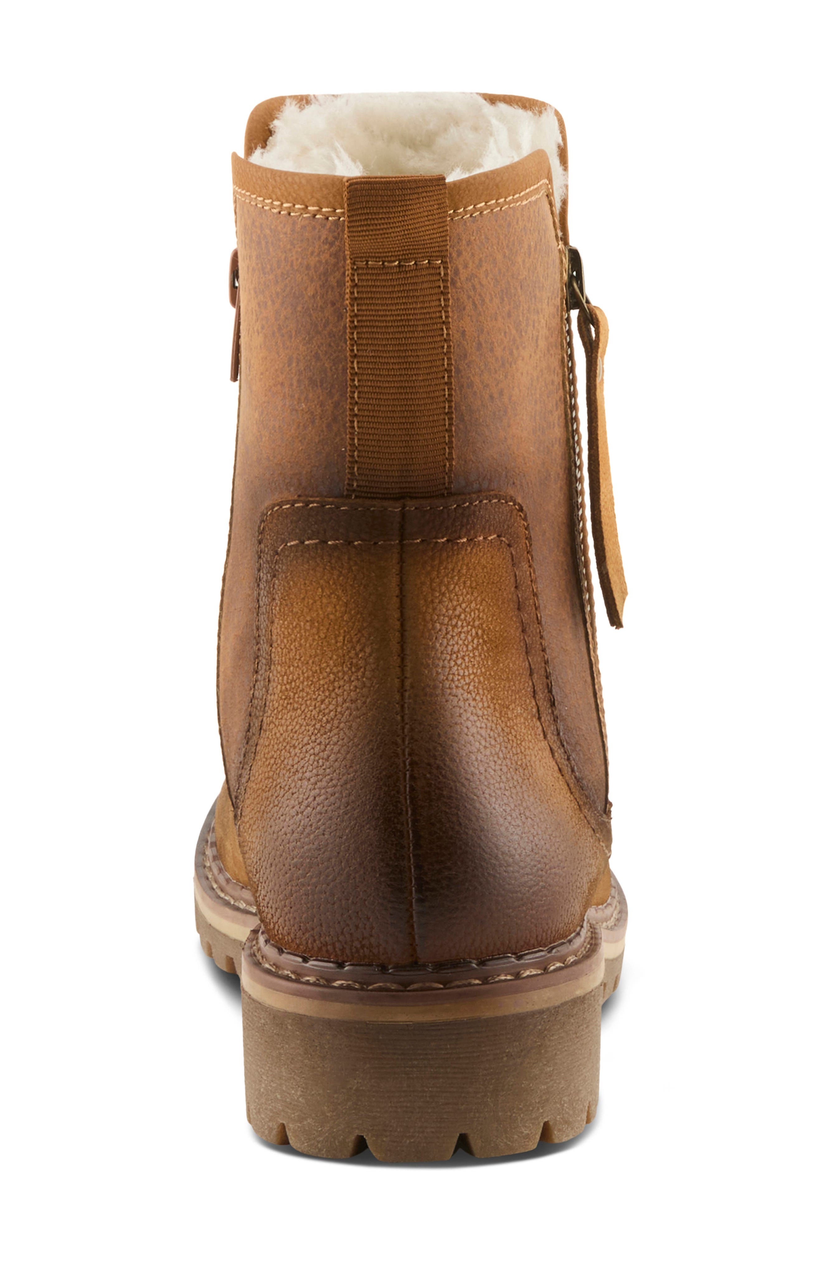 Spring Step Jovany Faux Fur Lined Boot, Alternate, color, Cognac