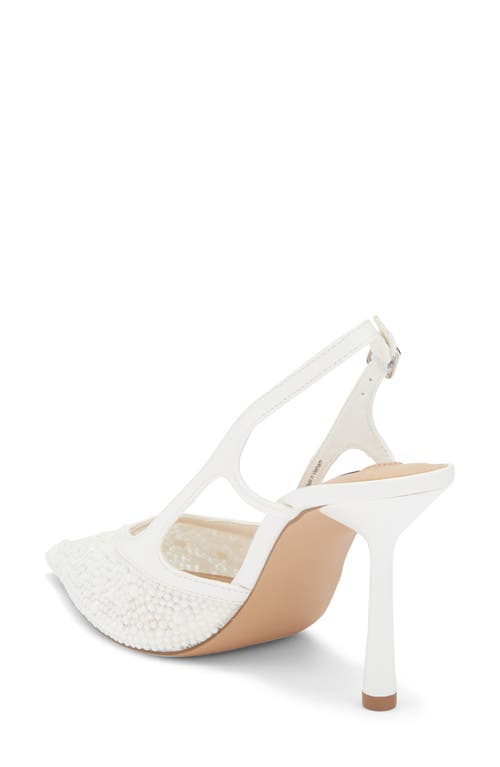 Steve Madden Scotlynn Faux Pearl Pointed Toe Pump In White