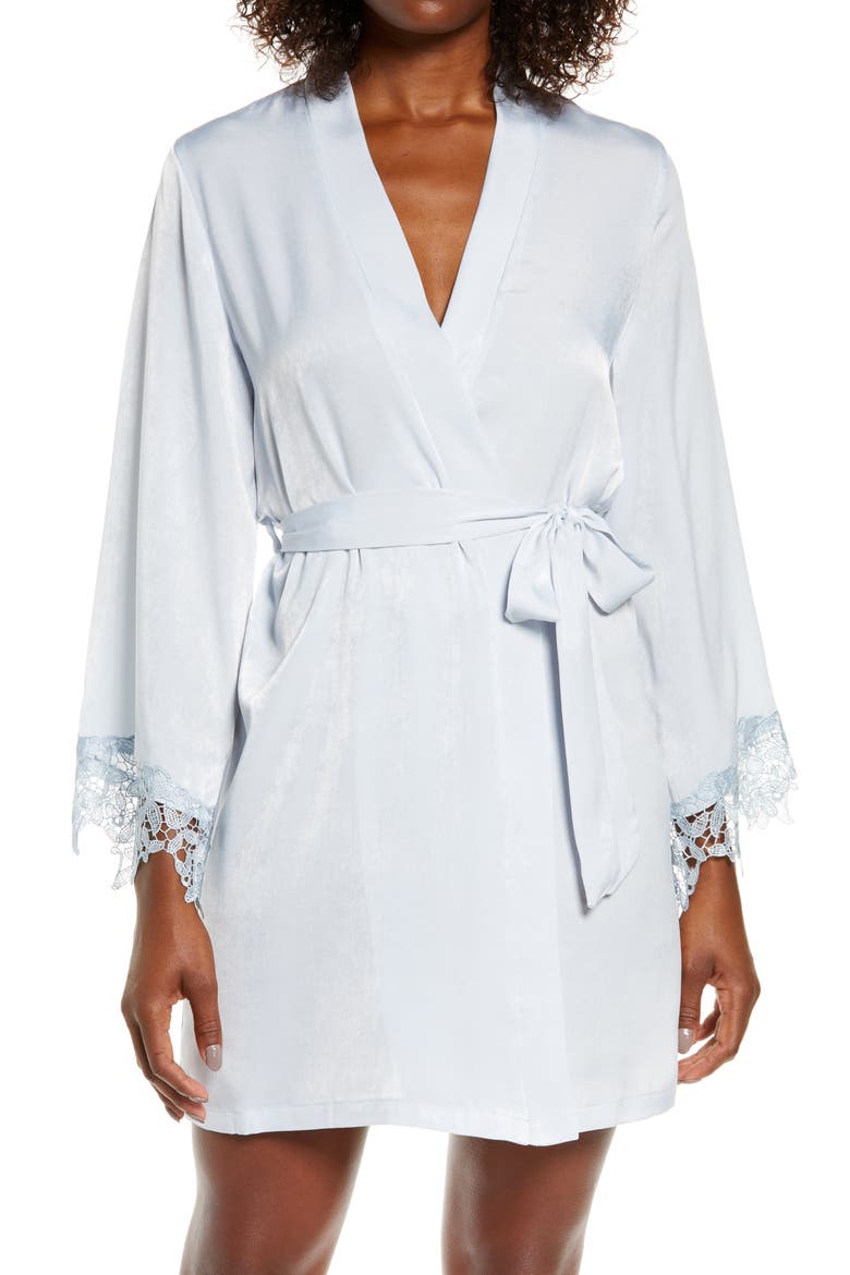 Know a Secret Satin Wrap Robe, Main, color, BLUE HAZE