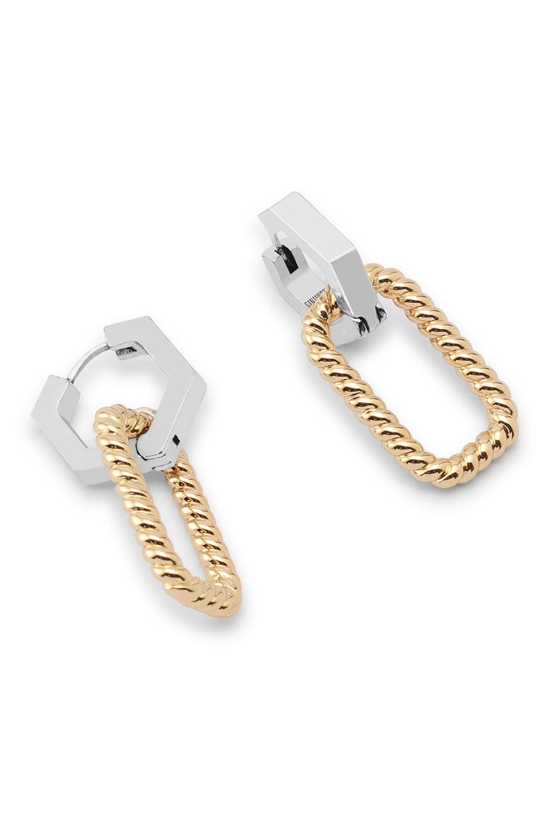 Hex Rope Drop Earrings, Alternate, color, TWO TONE