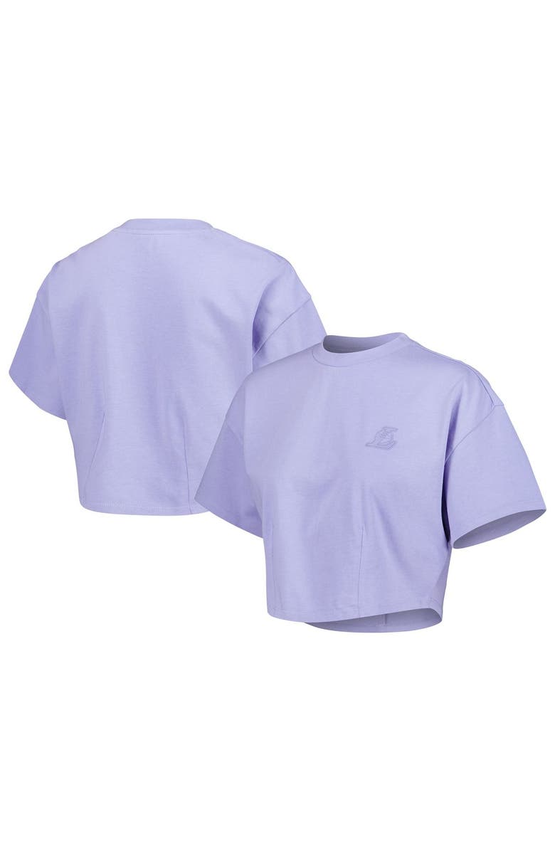 LUSSO Men's Lusso Purple Los Angeles Lakers Nola Faded Tonal Cropped T-Shirt, Main, color, Purple
