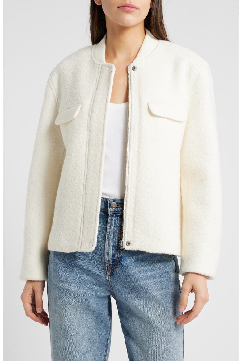 Kinsley Bouclé Wool Blend Jacket, Main, color, IVORY
