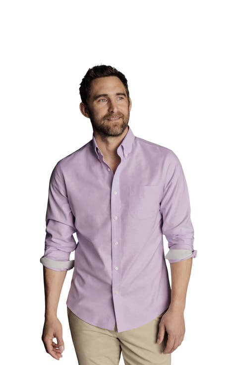 Slim Fit Button-Down Collar Non-Iron Stretch Oxford Shirt