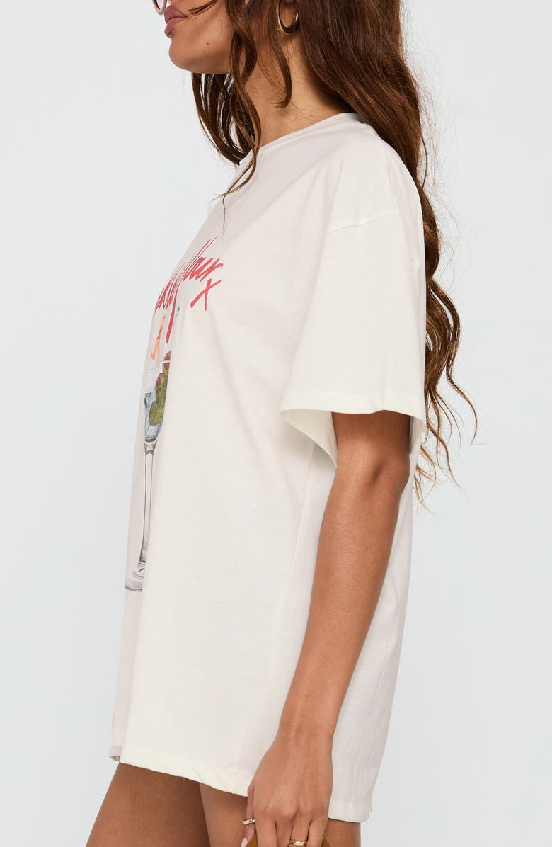 Princess Polly Unwind in Peace Oversize Graphic T-Shirt, Alternate, color, White