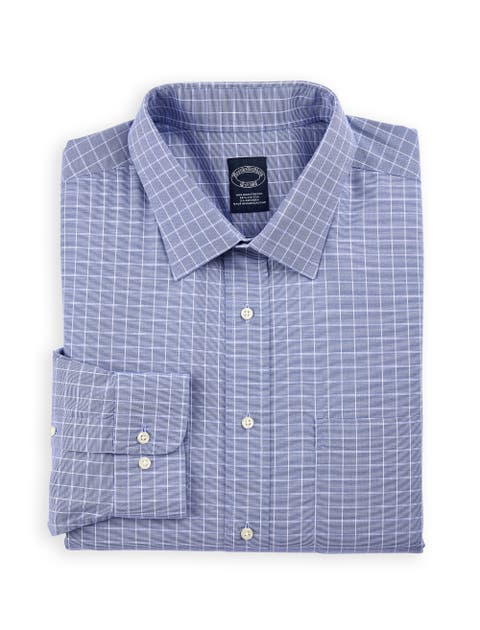 Big & Tall Non-iron Windowpane Dress Shirt