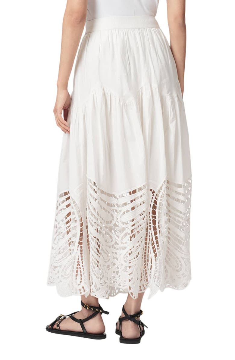 AllSaints Femi Openwork Maxi Skirt, Alternate, color, Chalk White
