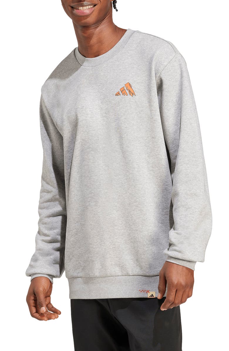 adidas Graphic Hike Sweatshirt, Main, color, Medium Grey Heather
