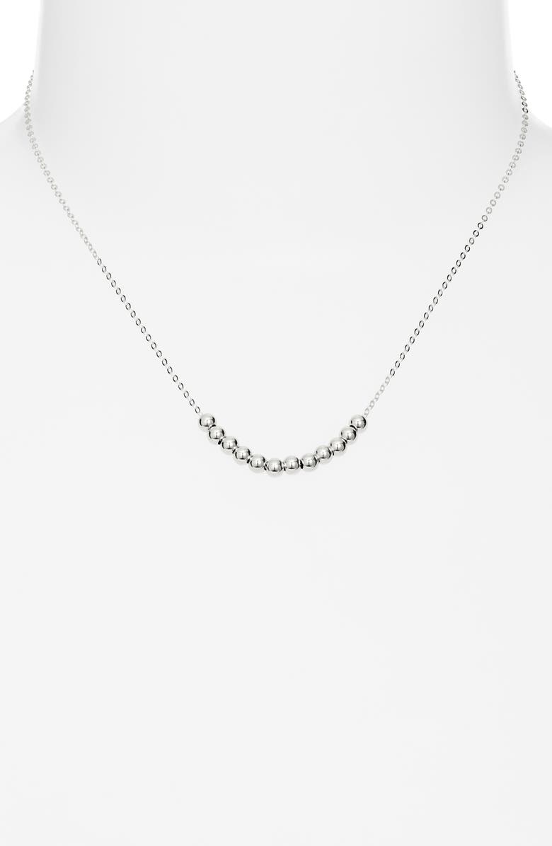 Nashelle Beaded Chain Choker Necklace, Alternate, color, Sterling Silver