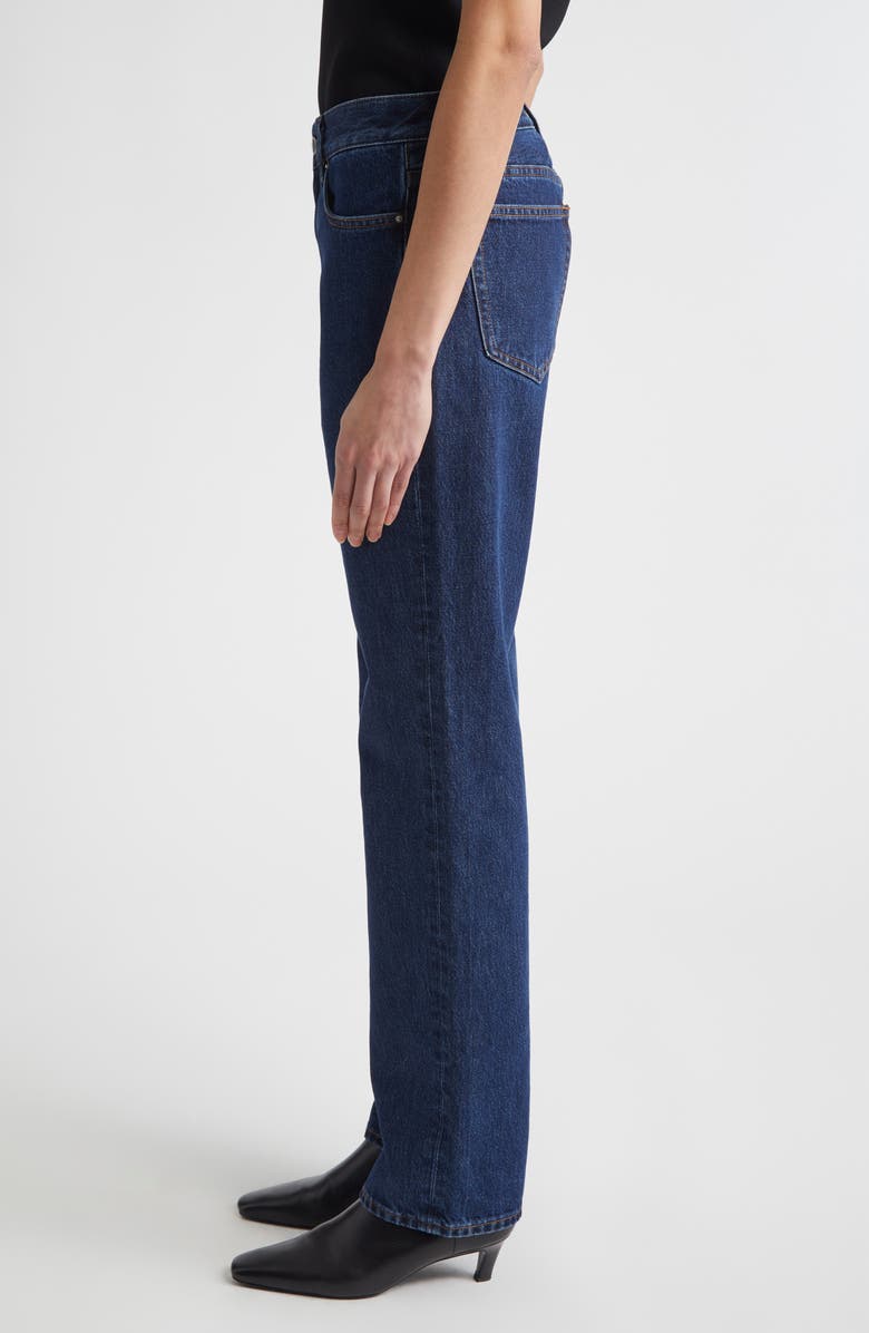 TOTEME Low Rise Organic Cotton Denim Straight Leg Jeans, Alternate, color, Indigo