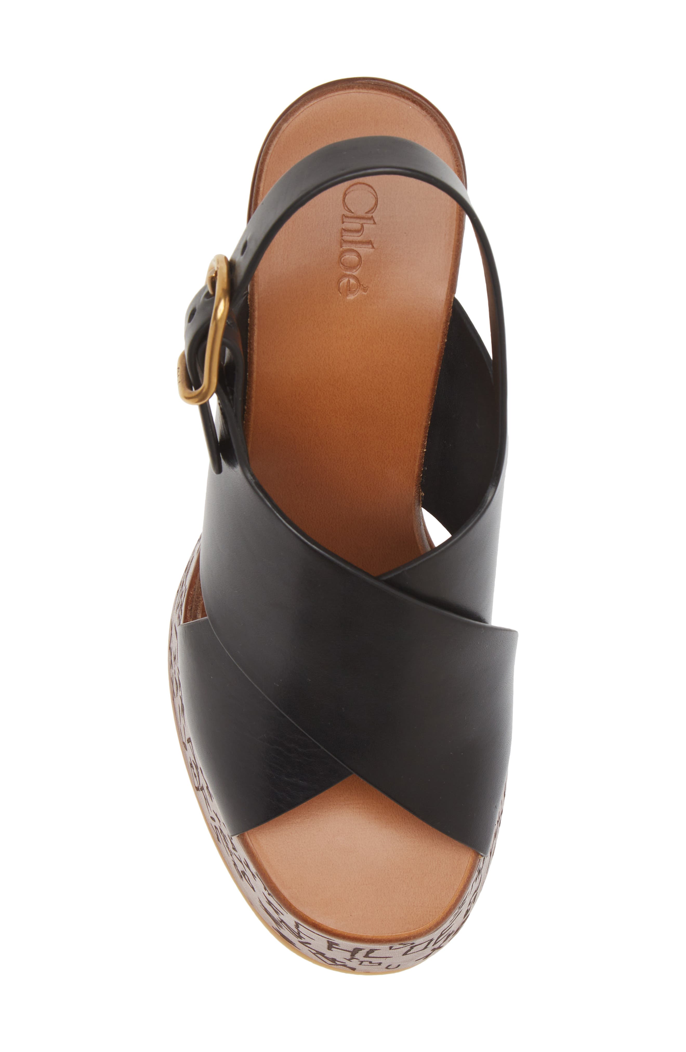 Chloé Maxime Wedge Sandal, Alternate, color, 001 Black