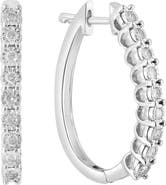 EFFY Sterling Silver Diamond Hoop Earrings