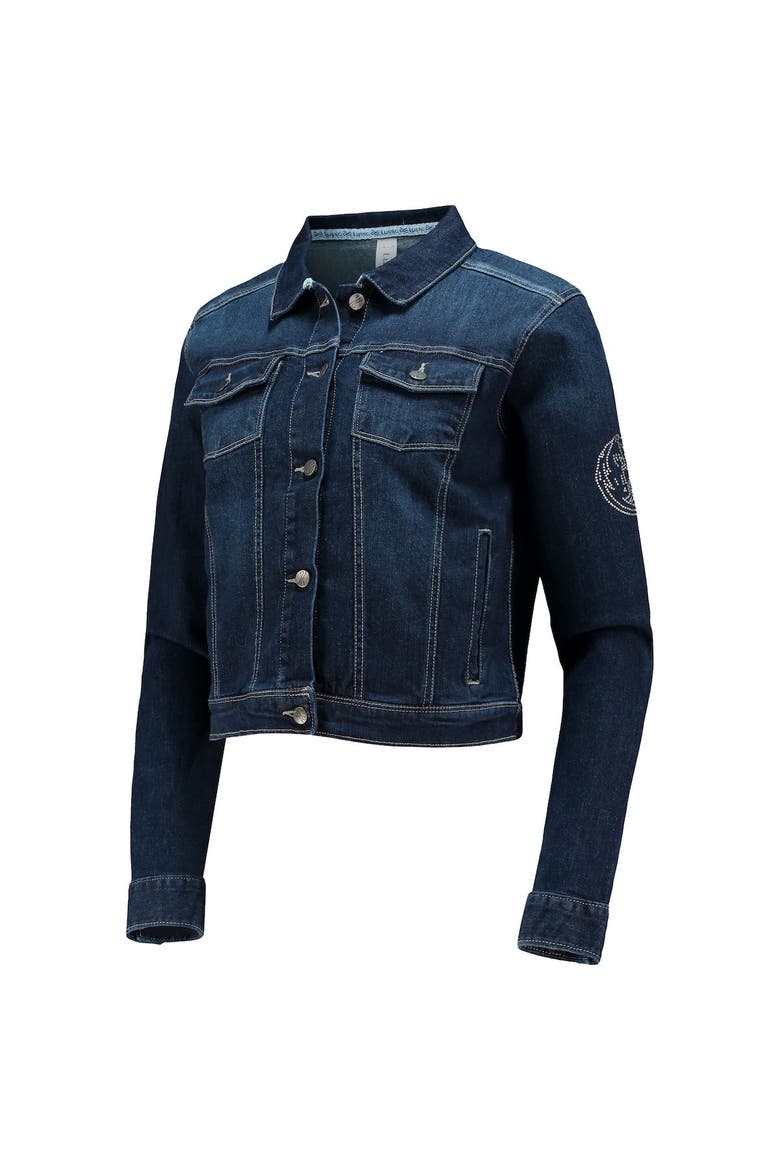 Women's Lusso Blue Dallas Mavericks Georgie Swarovski Crystals Button-Up Denim Jacket, Alternate, color, Blue