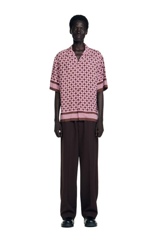 Sandro Square Cross Motif Flowing Blouse In Multi