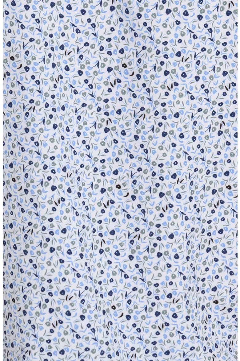 Tulip Floral Short Sleeve Stretch Button-Up Shirt, Alternate, color, WHITE/ BLUE