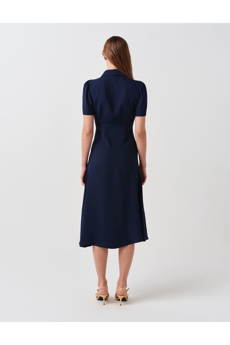 Haisley Collared Zip Front Midi Dress, Alternate, color, Navy