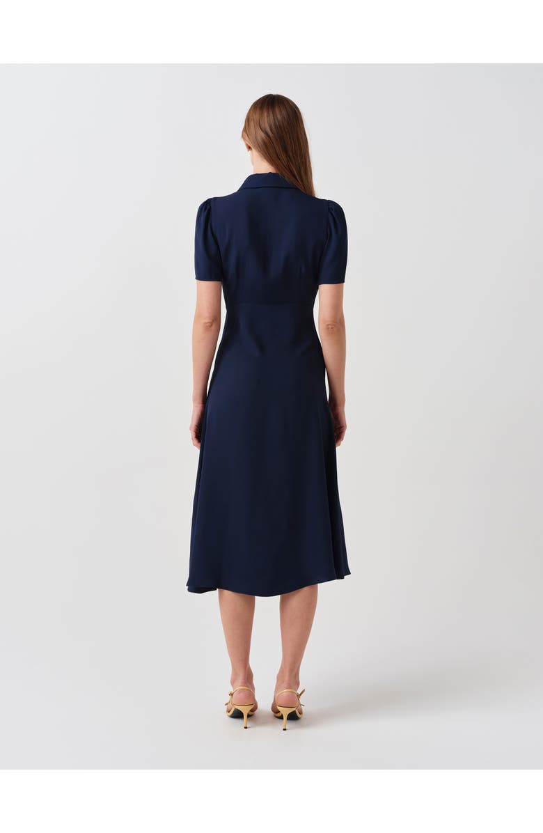 Ghost London Haisley Collared Zip Front Midi Dress, Alternate, color, Navy