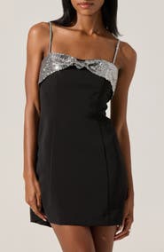 ASTR the Label Halya Sequin Bow Minidress