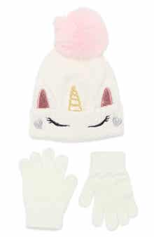 Kids' Unicorn Beanie & Gloves Set