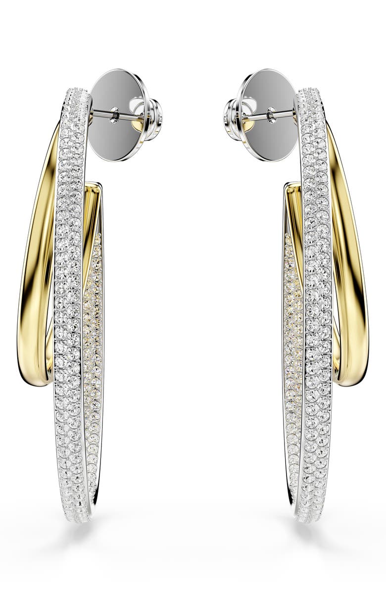 Swarovski Hyperbole Hoop Earrings, Alternate, color, Silver
