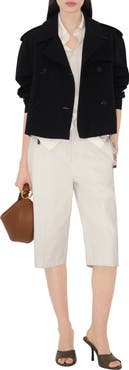 Burberry Cropped Tropical Gabardine Mayfair Trench Jacket