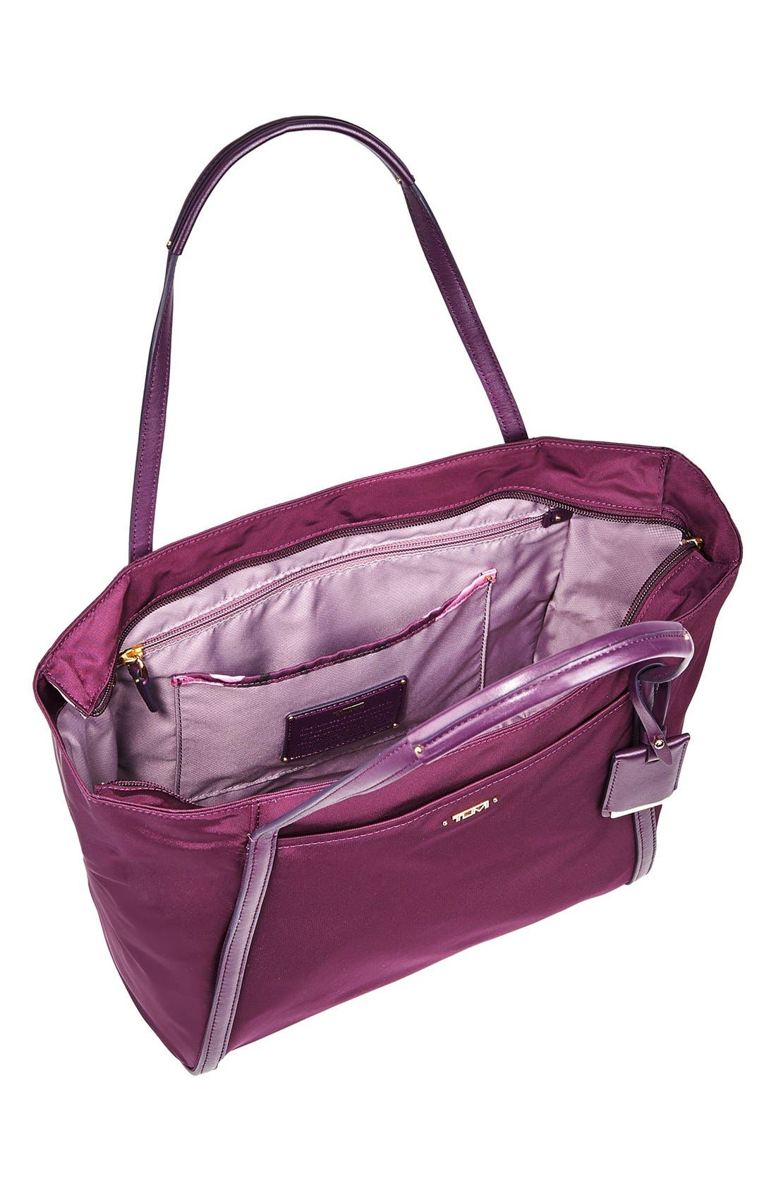 'Voyageur - Small Q-Tote®' Nylon Tote, Alternate, color, AUBERGINE