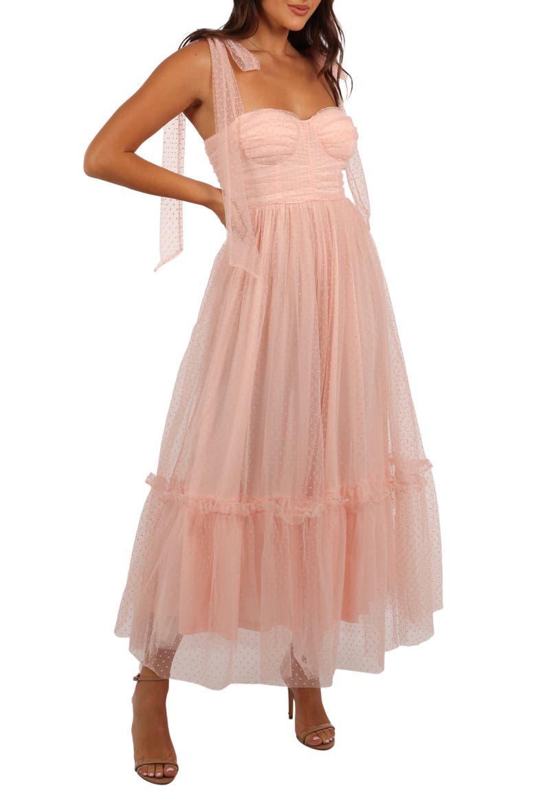 Floret Bow Strap Midi Sundress, Alternate, color, PETAL PINK