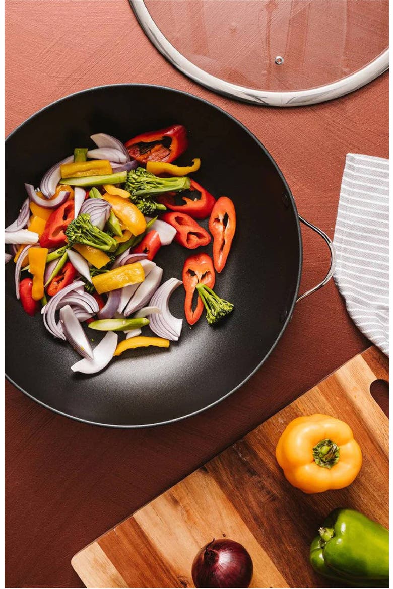 iD3® Wok with Lid 14", Alternate, color, BLACK