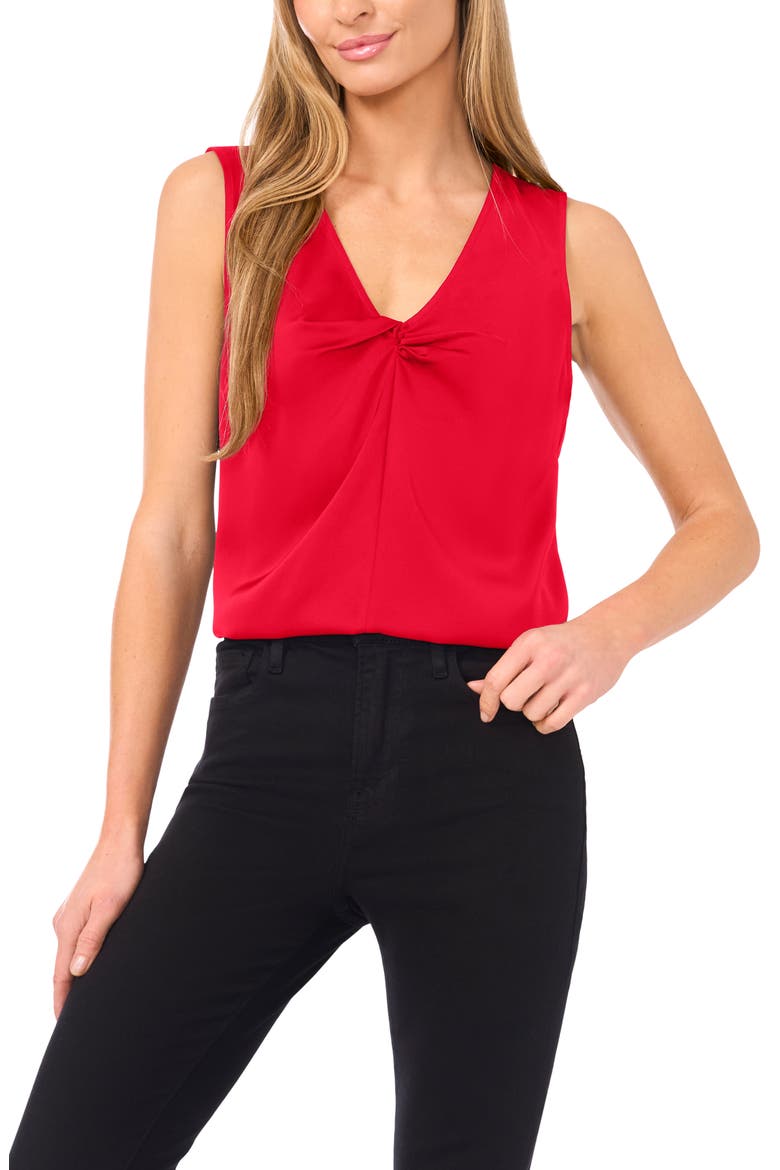Sleeveless Twist Neck Top, Main, color, STOPLIGHT RED