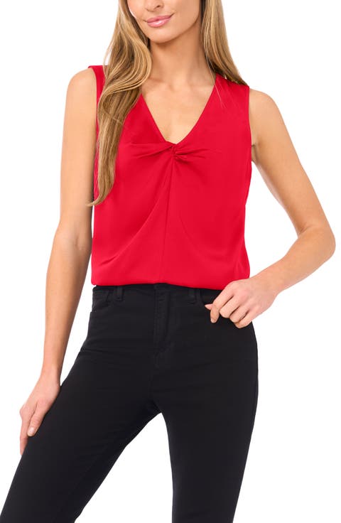 Sleeveless Twist Neck Top
