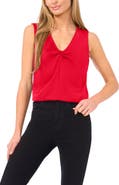 CeCe Sleeveless Twist Neck Top
