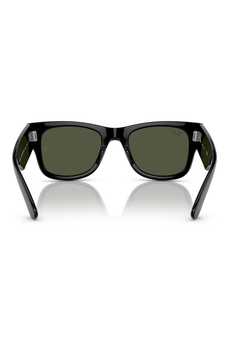 Mega Wayfarer 52mm Square Sunglasses, Alternate, color, BLACK