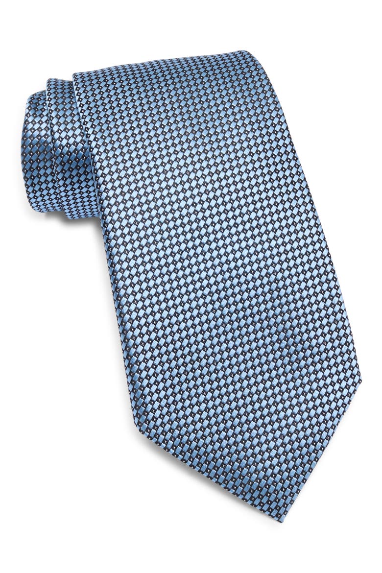 Neat Silk Tie, Main, color, BR BLU MICRO-FAN