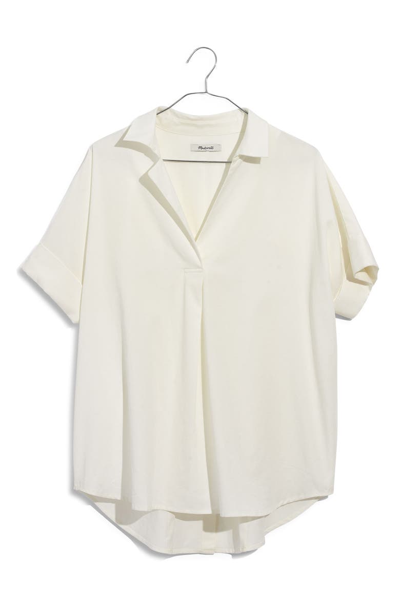 Courier Button Back Shirt, Alternate, color, PURE WHITE