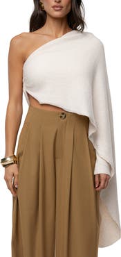 JLUXLABEL Capsule One-Shoulder Crop Sweater