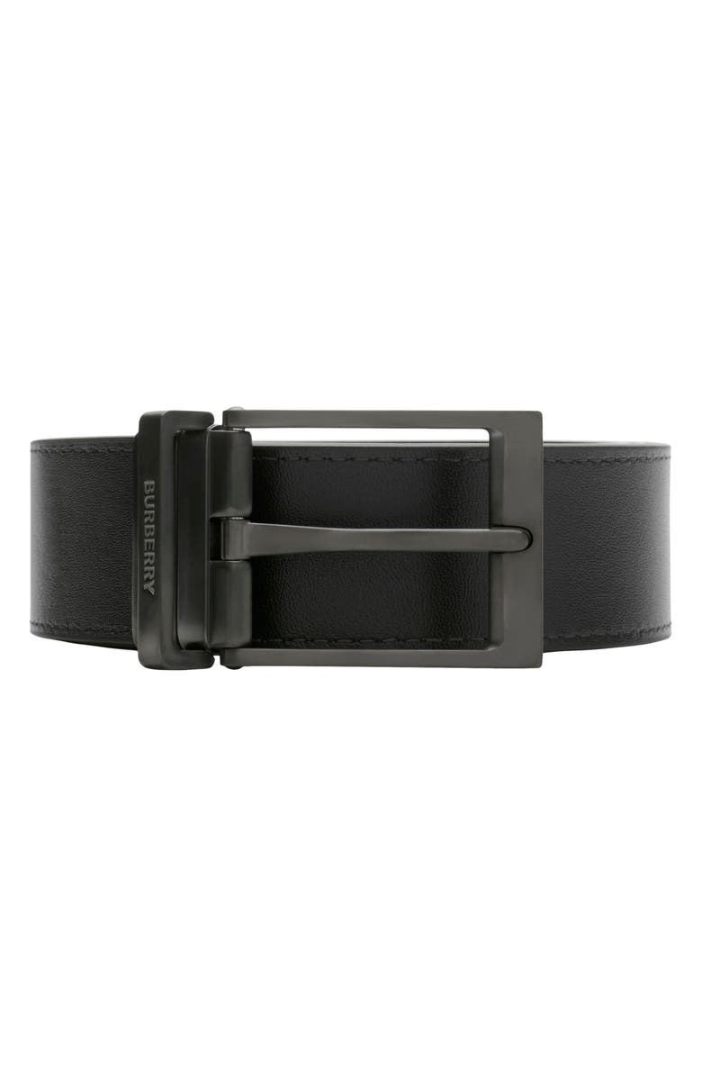 Burberry Louis Reversible Check Belt, Alternate, color, Charcoal/ Graphite