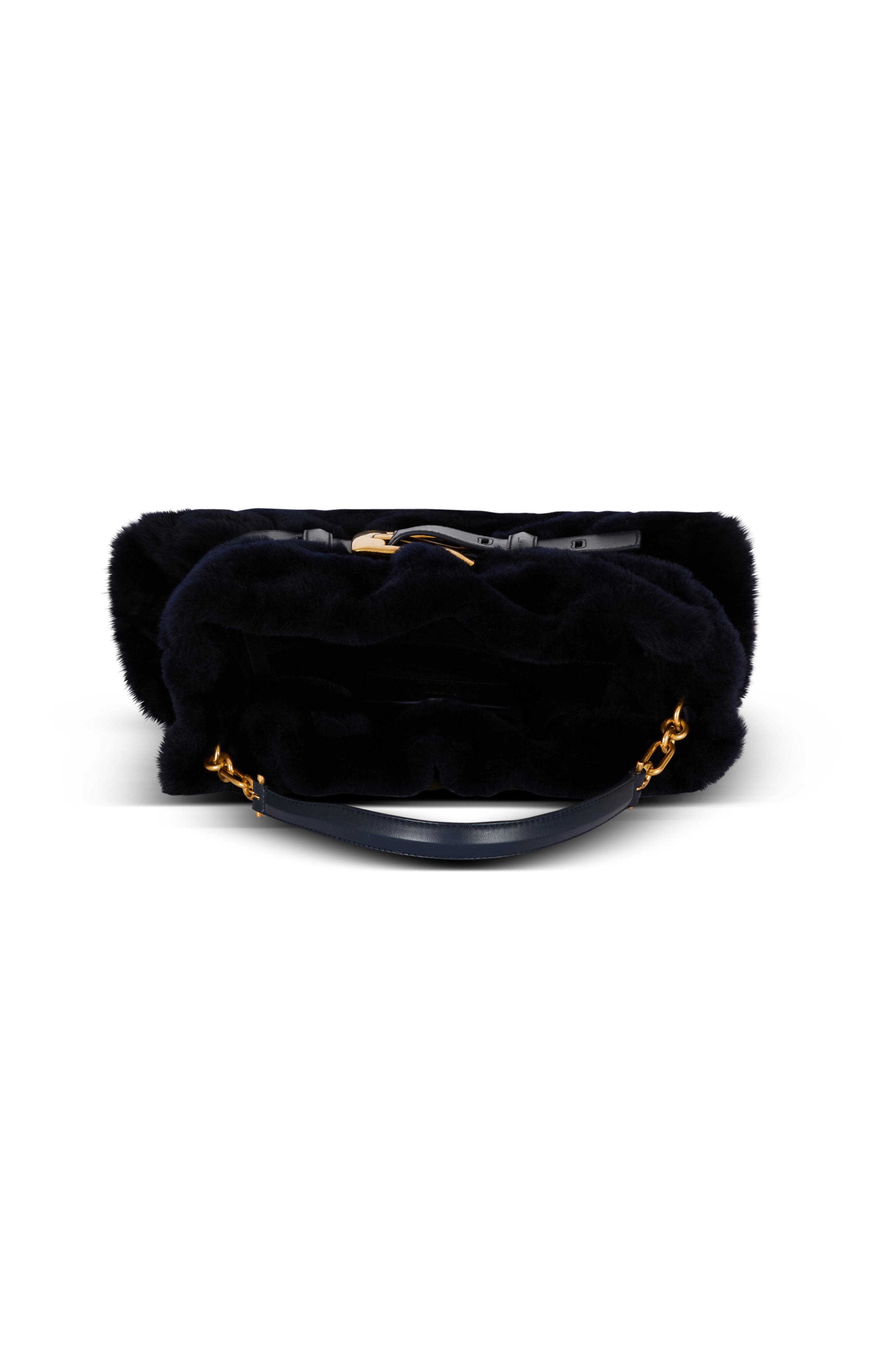 Medium Anthem Bag In Shearling, Alternate, color, Navy