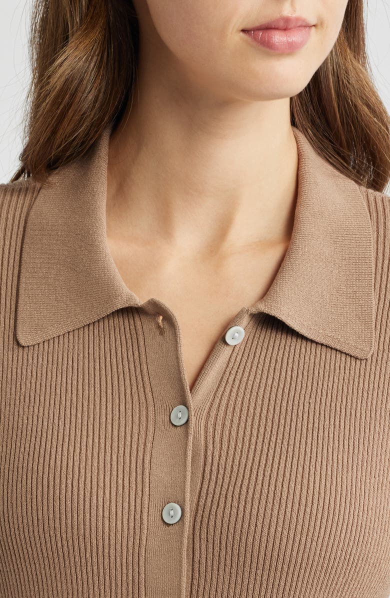 Tahari ASL Rib Polo, Alternate, color, Latte